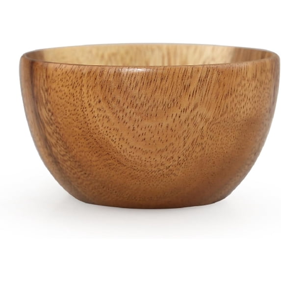 Wooden Fruit Salad Bowl:Small Salad Bowl for Home Use,Wooden Bowls for Kitchen and Dining Table,Serving Bowls for Holding Rice, Salad, Hot Soup,Wood Swell Salad Bowl,4.3 * 2.3IN