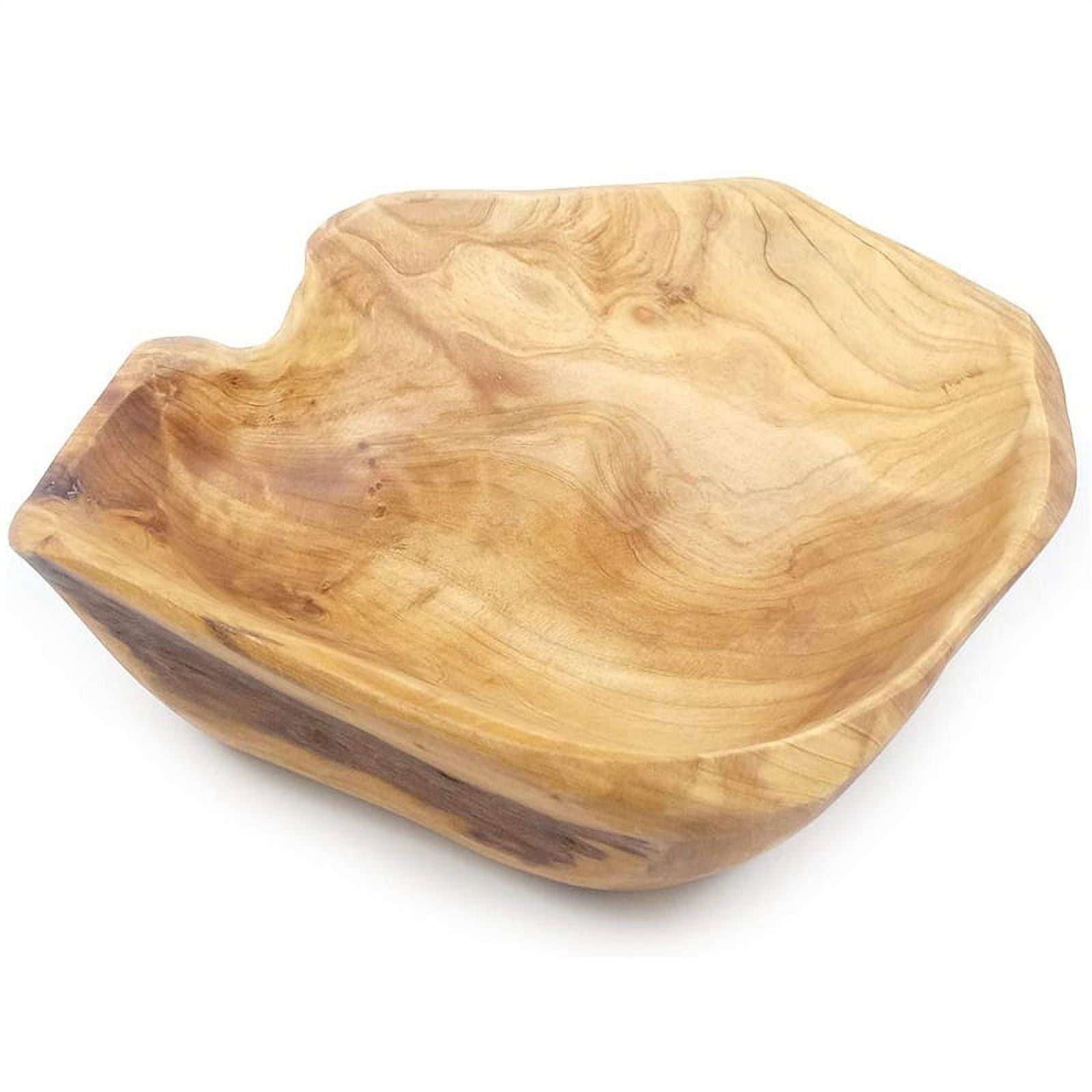 Natural Mango Wood Fruit Bowl Hand Carved Polished Wooden Bowl