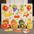 thumbnail image 1 of Wooden Fruit Shape Matching Puzzle Board - Graspable Knob Puzzle for Toddlers, Early Learning & Fine Motor Skills Educational Toy, 1 of 6