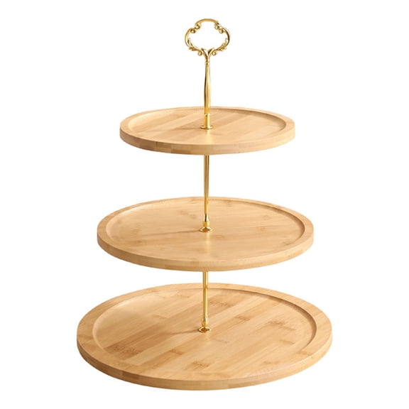 Wooden Fruit Tray Stand, Tiered Tray Decor Holder, Fruit Cake Stand, Wood Tiered Cake Tray, Cake Tray Decor Dessert Fruit Organizer Holder for Snacks, Nuts, Sweets, Desserts