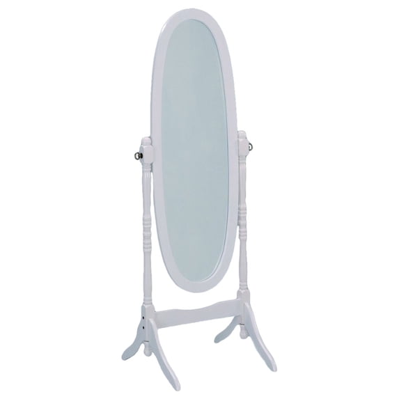 Benzara Wooden Full-Length Mirror-Color:White