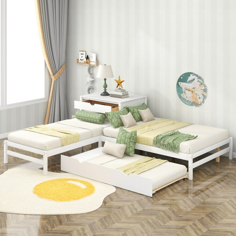 Twin corner platform bed deals