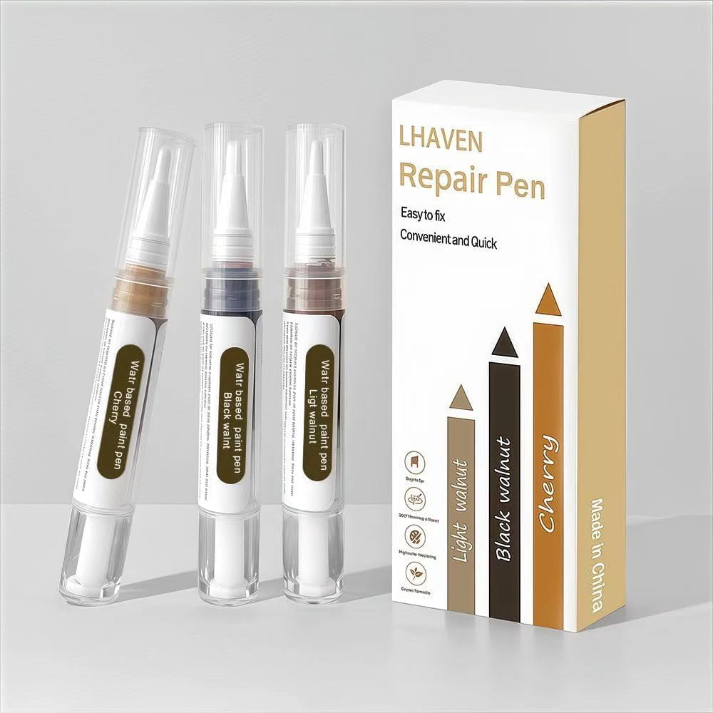Wooden Furniture Floor Scratch Repair Kit 3 Color Wood Markers for Stains Scratches Floors Tables Desks Carpenters Bedposts Touch Ups and Cover Ups