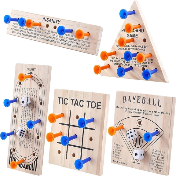 Wooden Game Board with Plastic Pieces and Dice Puzzle Brain Games Set BurlyWood 95x95x10mm Hole: 4.5mm