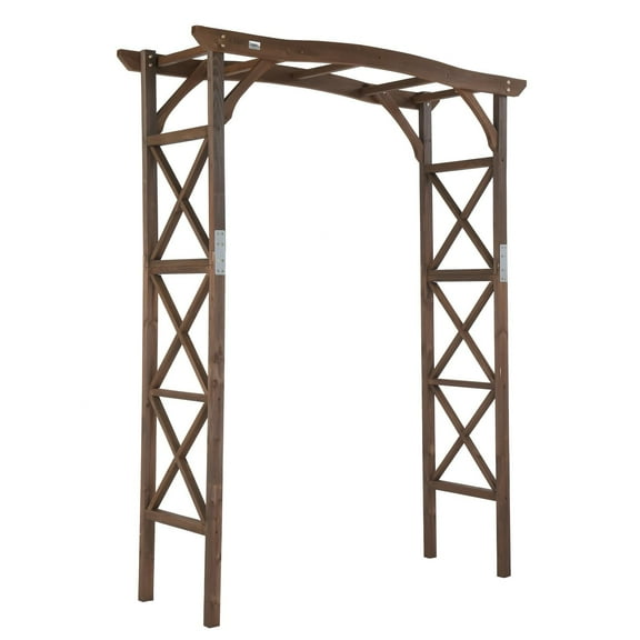 Wedding Arch Wooden Arbor, 6.6ft Tall Garden Backdrop Stand for Ceremony Decor, Plant Climbing Trellis, Outdoor Pergola for Lawn Patio Greenhouse, Brown