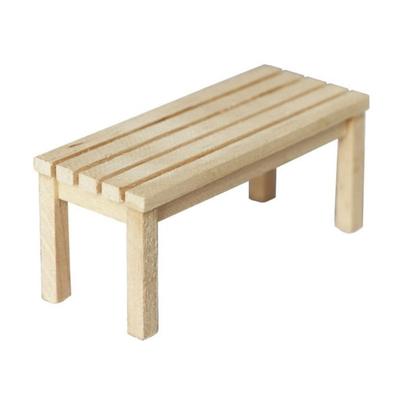 Wooden Garden Bench Model Ornament Mini House Decor Miniature Furniture Doll House Decor