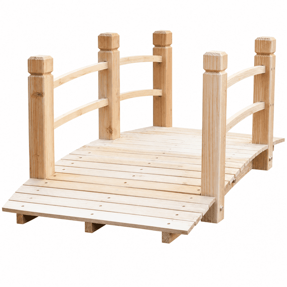 Wooden Garden Bridge Arc Footbridge