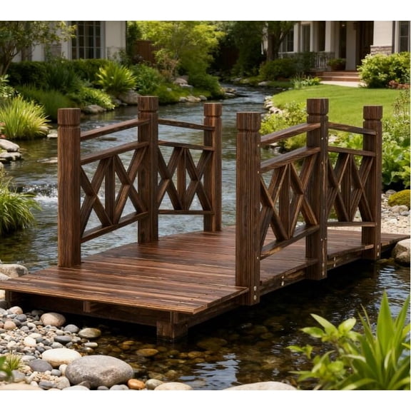 Wooden Garden Bridges Garden Bridge,Wooden Garden Bridge Footbridge for Backyard Ponds, Creeks, Streams,Small Garden Bridges