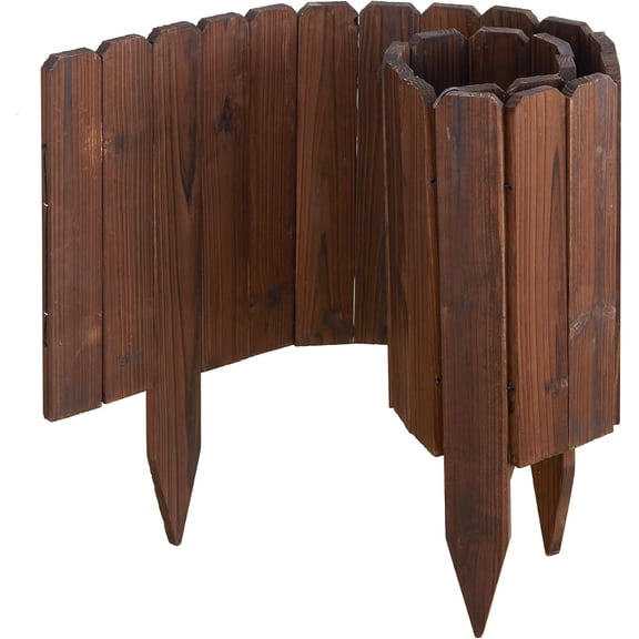 Wooden Garden Fence Wood Garden Edging Border Decorative Landscape Border Edging,Planting Tree Fence Yard Patio Path Edging Landscape Edging Flower Bed Fences-11.8'' H x 48'' L (1PACK)