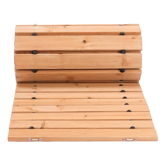 Wooden Garden Pathway, 8 ft L x 17 in W, Non-Slip Straight Garden Walkway, Roll Out Cedar Outdoor Walkway Path with Wire Rope Connection, Decorative Garden Paver for Backyard Wedding Party