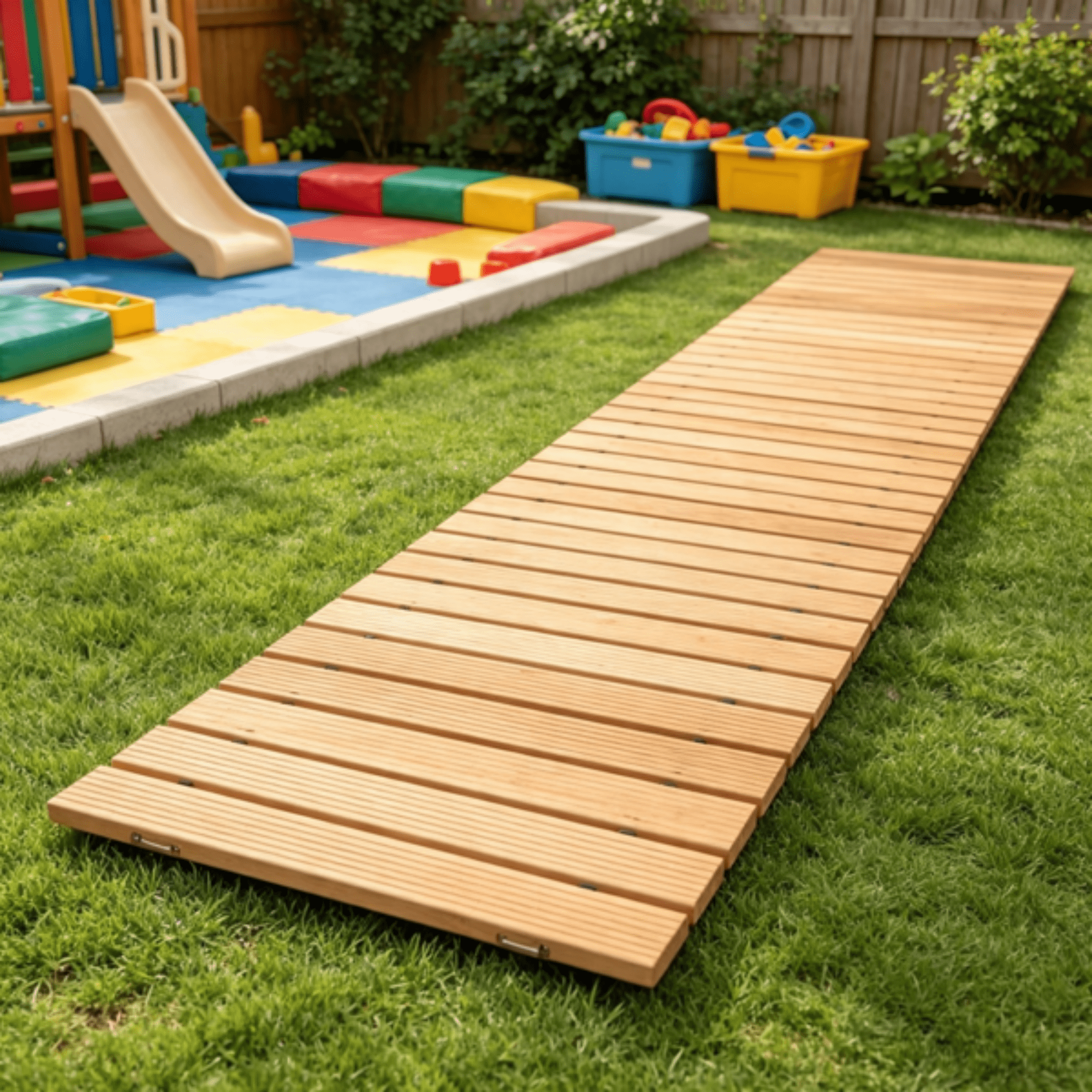 Wooden Garden Pathway, Decorative Wooden Walkway for Backyard & Wedding Party, 8 ft L x 17 in