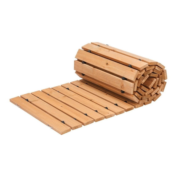 Wooden Garden Pathway Roll, 8ft x 17in Cedar Walkway, Outdoor Patio Path Roll-Out, Garden Border Protector, Easy Setup