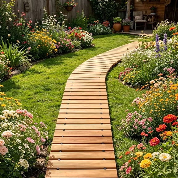 Wooden Garden Pathway Yellow - 6FT