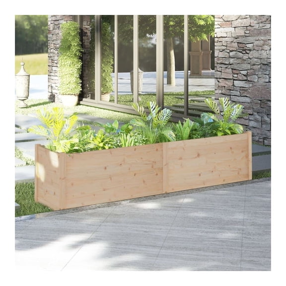 Wooden Garden Planter 78.7"x19.7"x19.7", Solid Pine Raised Garden Bed - Outdoor Flower Box for Patio, Balcony, DIY Plants & Vegetables