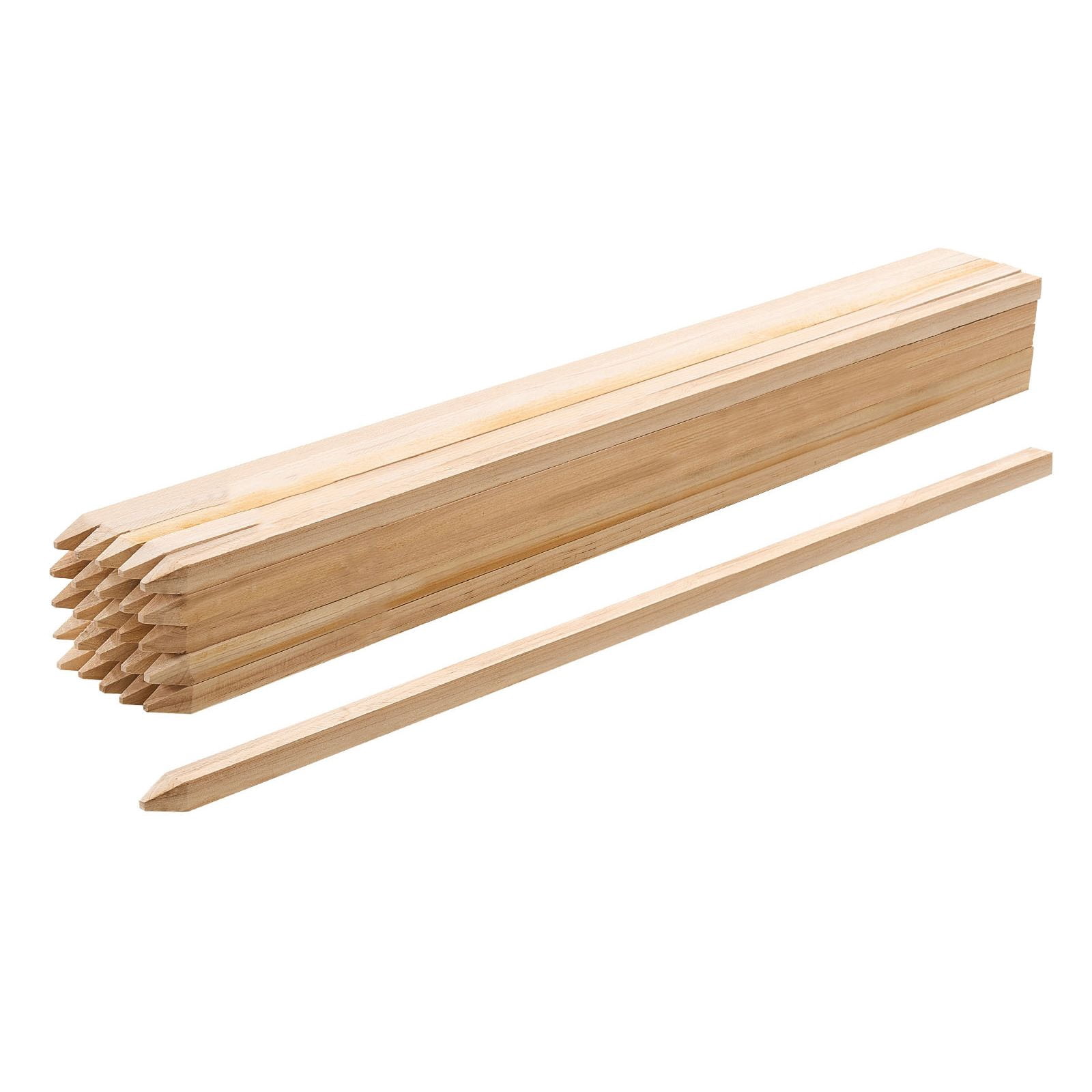 Wooden Garden Stakes 20-Pack, Natural Fir Wood, Pointed Bottom, Multiple Sizes, for Plant Support Fence Marking