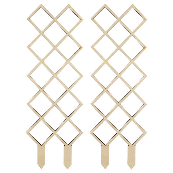 Wooden Garden Trellis Fence for Climbing Plants and Flowers (2pcs)