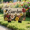 thumbnail image 1 of Wooden Garden Welcome Sign Door Number Ground Stake Decoration Home Outdoor Courtyard Flower Pot Decor Easy Installation Personalized, 1 of 2
