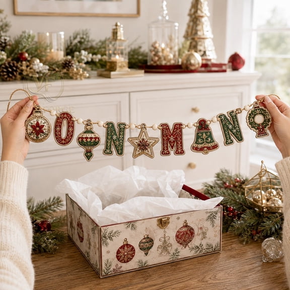 Wooden Garland Christmas Ornament Theme Wooden Bead Hanging Decor for Ornament Collectors