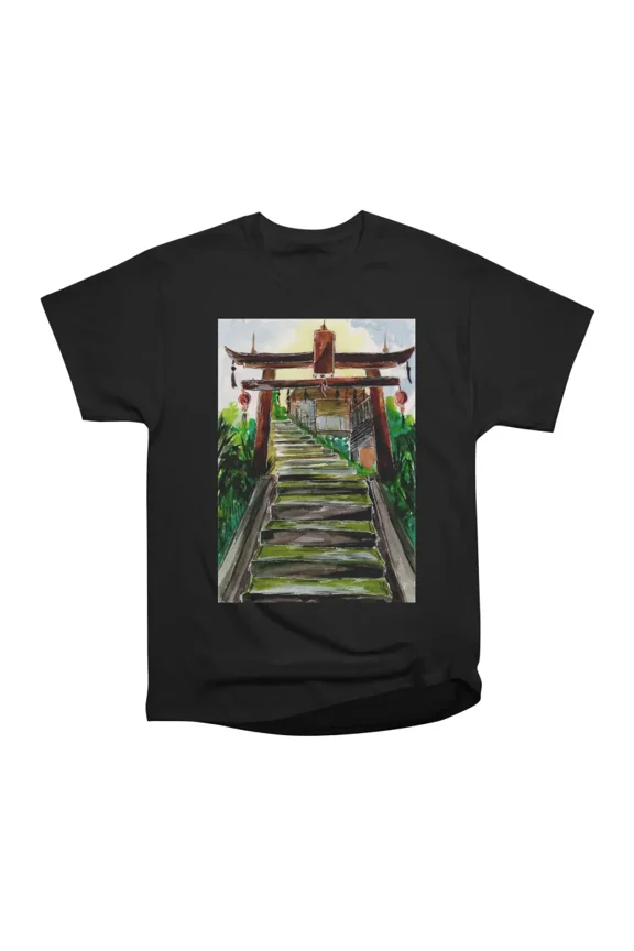 Wooden Gate and Stairs T-Shirt Tee Gift For Him Merch For Her Apparel For Friend