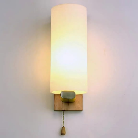 Wooden Glass Wall Lamp, Concise Lampshade Home Decor Wall Light Sconce, Wall Lantern, Decorative Wall Lamp For Bedroom