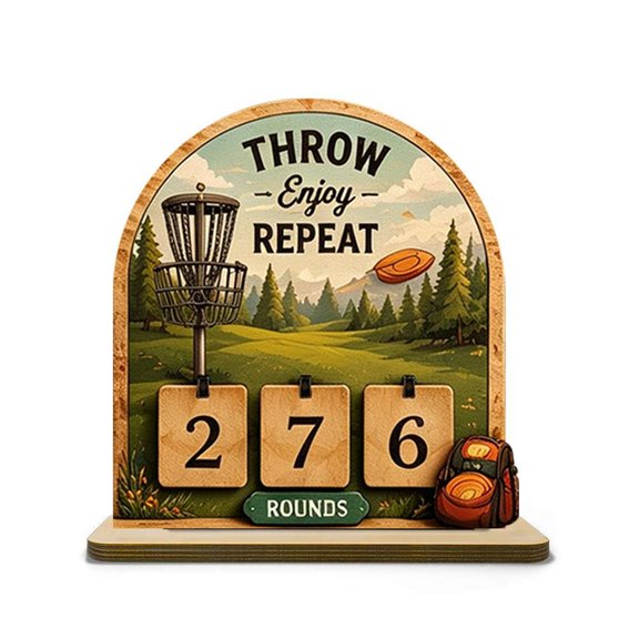 Wooden Goal Counter & Milestone– 3-Tile Manual Scoreboard for Fitness, Golf, Running, Fishing