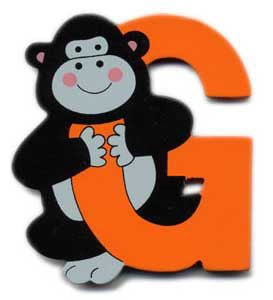 Wooden Gorilla Letter G Magnet by The Toy Workshop