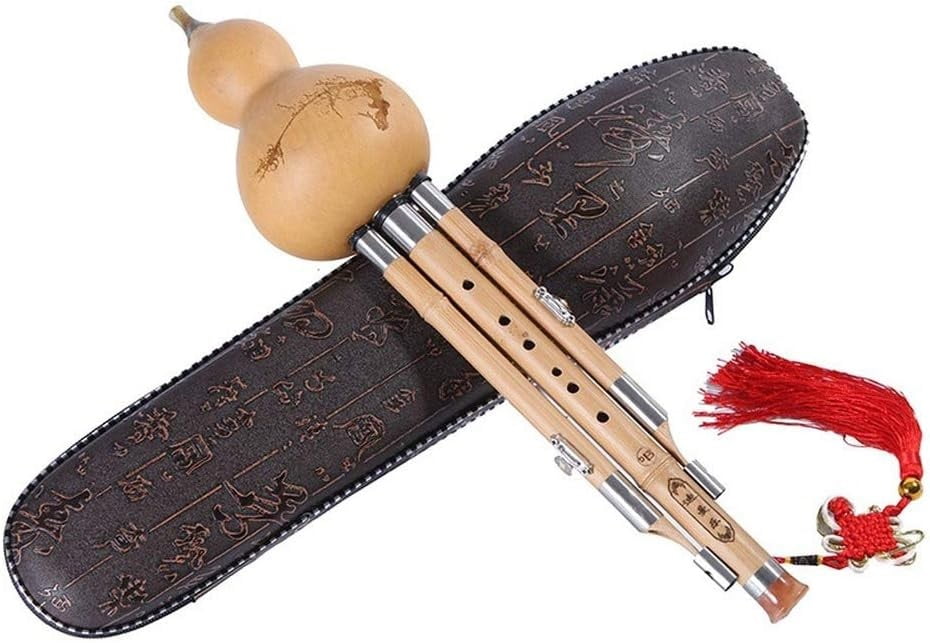 Wooden Gourd Flute, Chinese Musical Instrument Flute, Handmade With Chinese Knot And Storage Box, Ethnic Musical Instrument For Beginners,C Key