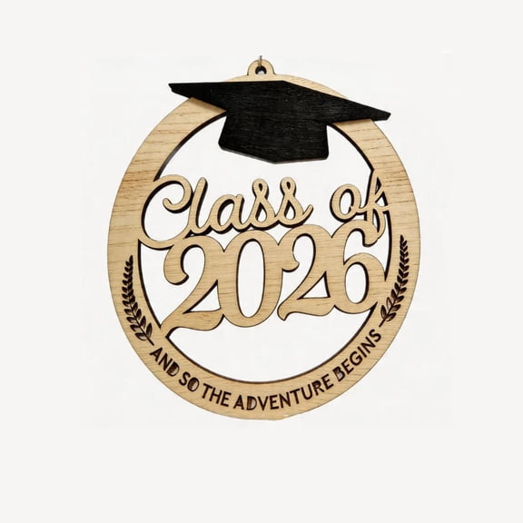 Wooden Graduation Hanging Pendant, Premium Solid Wood Craft, Smooth Polished Surface, Meaningful Commemoration Theme, Rustic Wall Hanging Ornament for Graduation Party Home Wall Decor