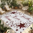 thumbnail image 1 of Wooden Grain Outdoor Rug for Patio/Deck/Porch, Non-Slip Large Area Rug 5 x 8 Ft, Red Country Texas Star Branches Berry Indoor Outdoor Rugs Washable Area Rugs, Reversible Camping Rug Carpet Runner, 1 of 8