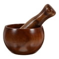 thumbnail image 1 of OUNONA Wooden Pestle Set for Home Use Dark Brown Easy to Clean Versatile 1 Set, 1 of 6