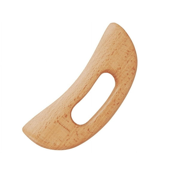 Wooden Gua Sha Massage Tool, Lymphatic Drainage Massager for Whole Body, Back and Foot, Manual Massage Scraper for Anti Cellulite and Relieve Muscle Fatigue (Crescent Shape)