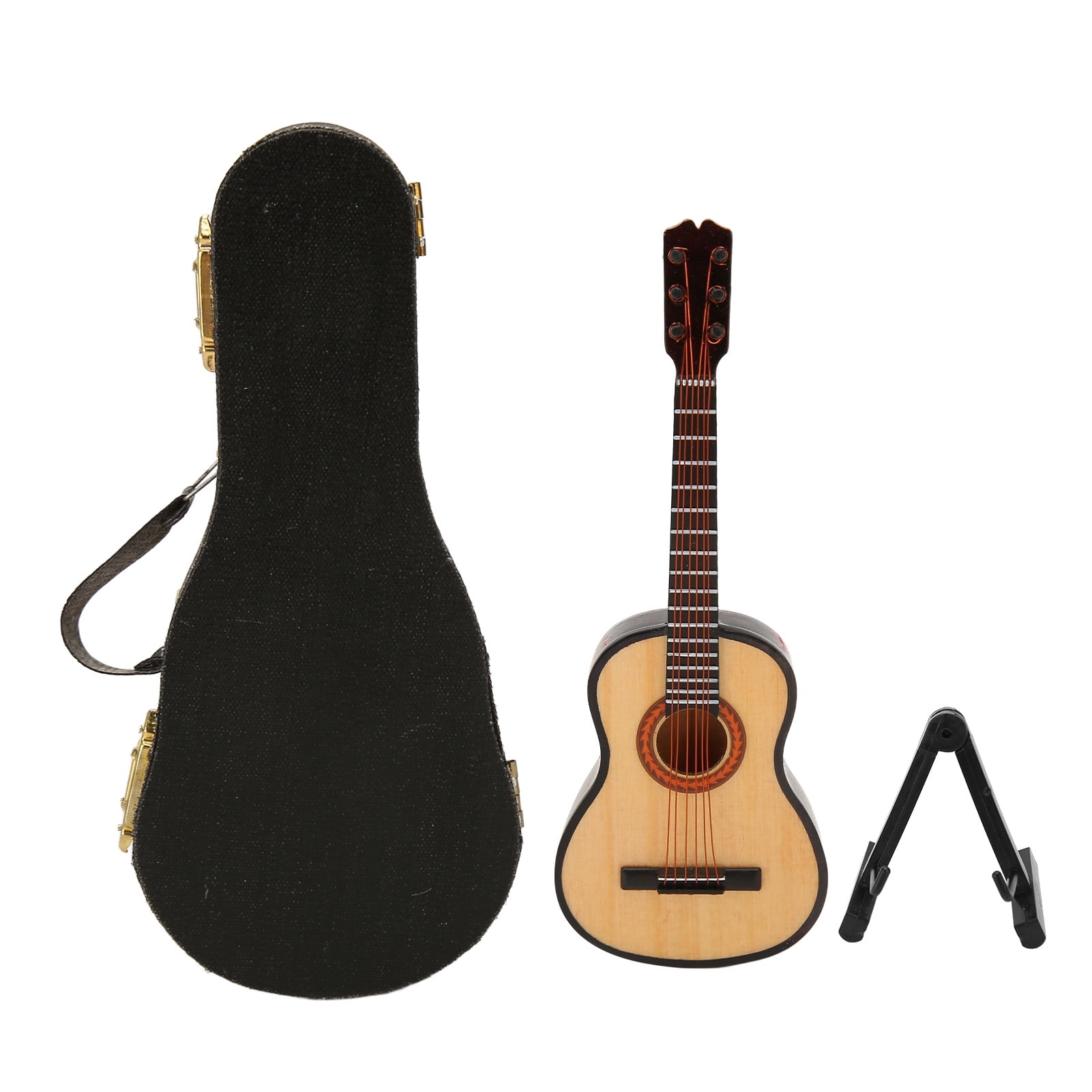 1:12 Scale Miniature Guitar Model - Painted Birch Wood Dollhouse Decor, Lifelike Tiny Ornament - View #11