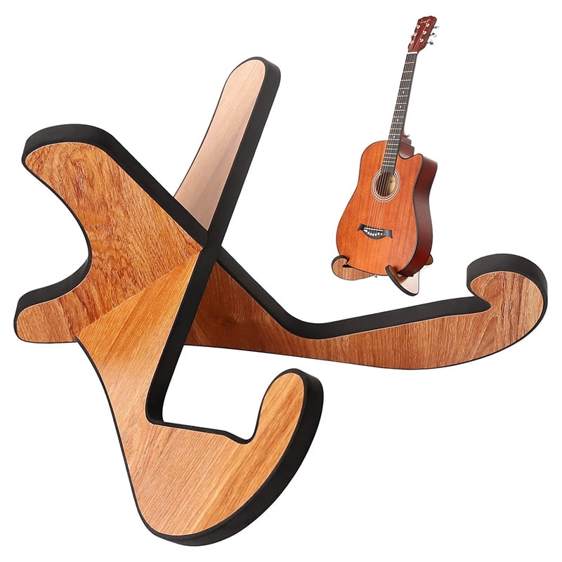 Wooden Guitar Stand For Acoustic And Electric Instruments Portable Shaped Floor Display Holder For Ukulele Mandolin Bass