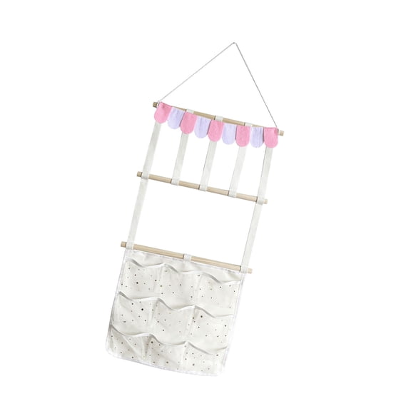 Wooden Hair Accessory Rack With Hooks For Barrettes, Scrunchies & Hair Ties