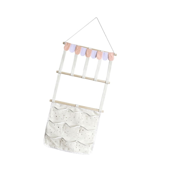 Wooden Hair Accessory Rack With Hooks For Barrettes, Scrunchies & Hair Ties