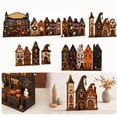 thumbnail image 1 of Wooden Halloween Village Tabletop With Country Style For Decor House Rustic Fall Tray Haunted Town Centerpiece, Halloween Craft Decorations, Creative Gift, Halloween Decor ,1pcs, A, 1 of 8