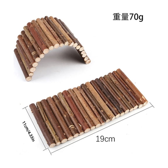 Wooden Hamster Arch Bridge Climbing Toy - Natural Willow Branch Chew Toy for Small Animals - Teeth Grinding Ladder Fence for Syrian Hamster Cage