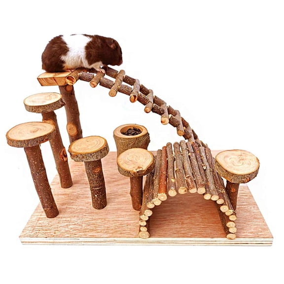 Wooden Hamster Bridge  Smallls Climbing Ladder Activity Set Platform Ramps Playgrounds For Mouse Gerbil Rat Sugar Glider Syrian