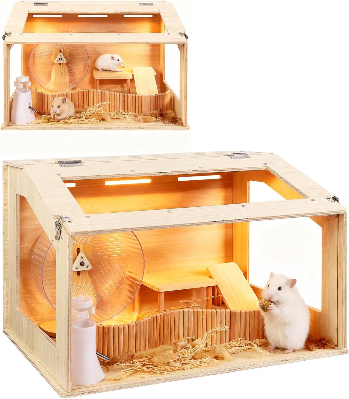 Wooden Hamster Cage and Habitat, Animal Cabinet for Dwarf Syrian ...
