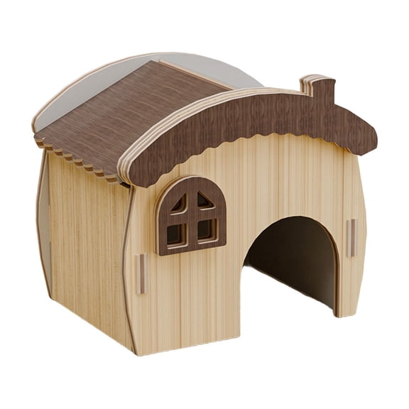 Wooden Hamster Hideout, Dwarf Hamster Hide House, Small Hamsters Hides Habitats Decor Cage Accessories for Gerbils,Mice,Mouse 4.72*4.33*3.54In