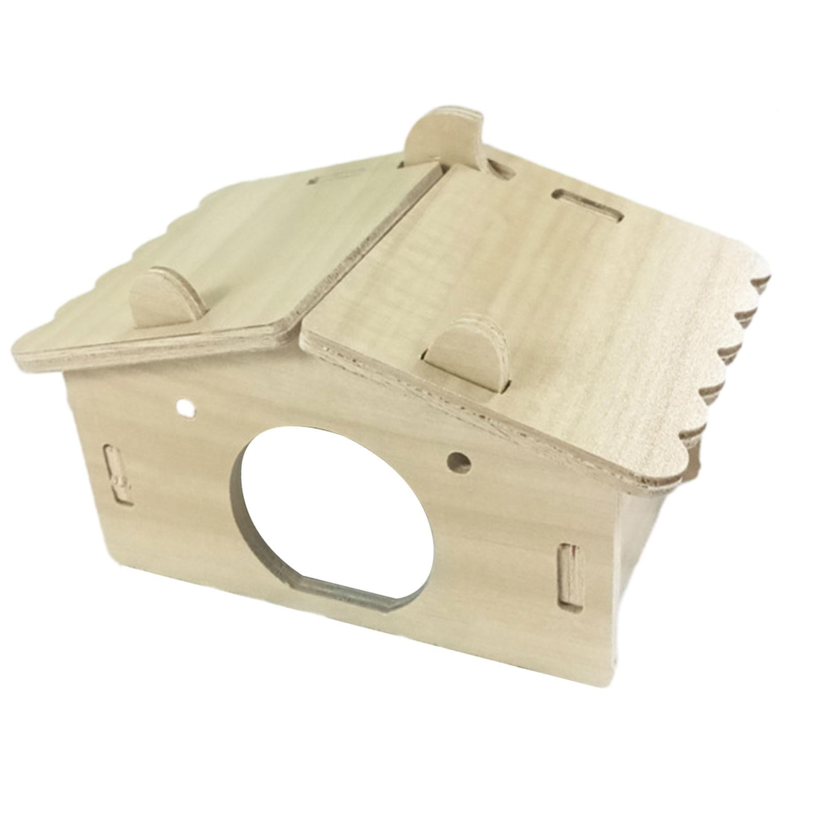 Gallery Detail: Wooden Hamster House Exploration Toy Cage Decor Hamster Hideout Wooden