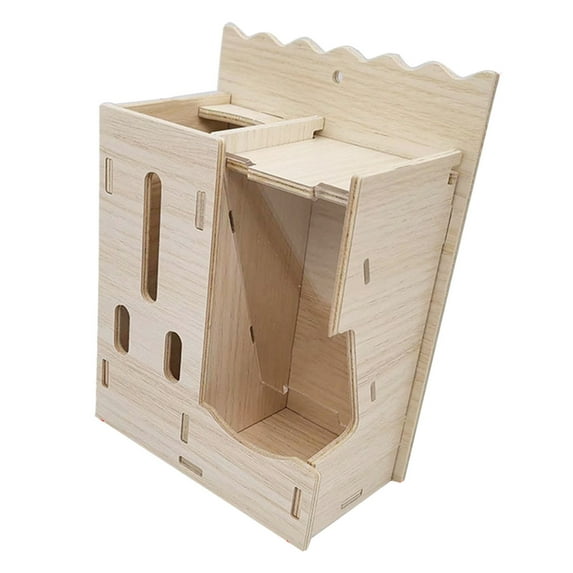Wooden Hamster Maze Villa - with Slide & Seesaw, Chew-Proof, Hideout, Cage Accessories, for Hamsters/Gerbils