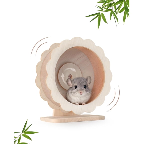 Wooden Hamster Wheel,10/12 Inch Silent Exercise Running Wheel,Cute Rat Wheel,Mouse Wheel, Durable Small Pet Toy for Dwarf Hamsters,Gerbils, Mice, Chinchillas, Hedgehogs,Guinea,rueda para hmster