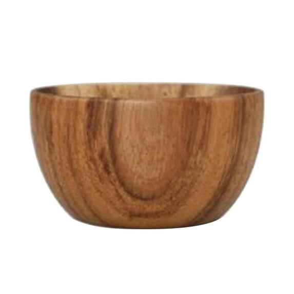 Wooden Hand Carved Round Salad Bowls, Perfect for Mixing Food, Nuts, Appetizers, Desserts, Rice Soup Noodle Dinnerware Decoration