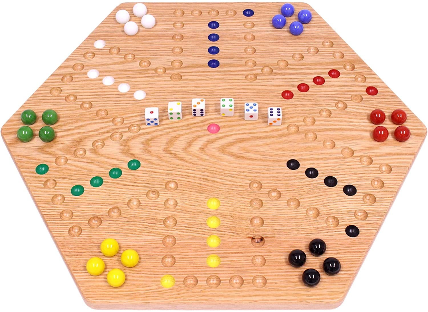 Wooden Marble Solitaire Board Game,Jumping Marbles Peg Solitaire,with  Storage Box Function and Marbles，Solitaire Chess for Adults and  Children，Family