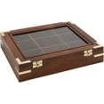 thumbnail image 1 of Wooden Handcrafted Box With Divided 09 Compartments | Home Decor Styled & Attractive | Housewarming Decorative Gifts Ideas | Collectible & Jewellery Storage, Keepsakes Case With Glass Transparent Lid, 1 of 1