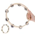 thumbnail image 1 of Wooden Handheld Headless Tambourine Single Row Jingle Musical Instrument Kid Toy, 1 of 7