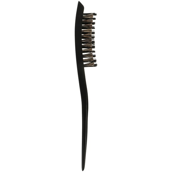 Wooden Handle Boar Bristle Three-row Pointed Tail Comb Curly Hair Brushes Hard for Slick Bun Stiff