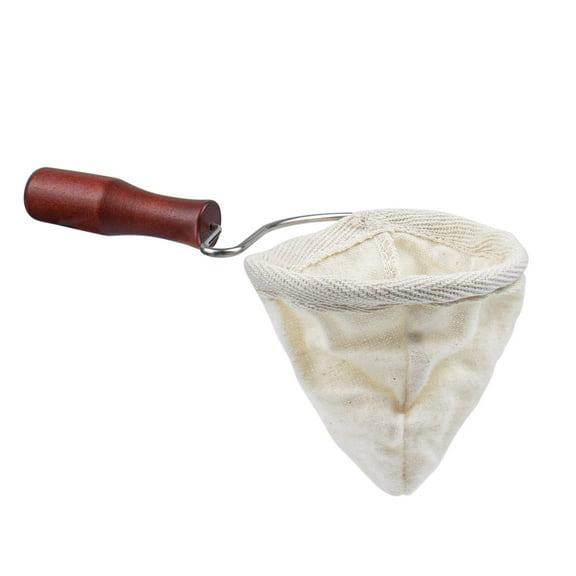Wooden Handle Coffee Filter Reusable Cafe Flannel Cloth Bag Sock Strainer Cloth Coffee Filter, Flannel Cloth Tea Strainer Coffee Filter Bag
