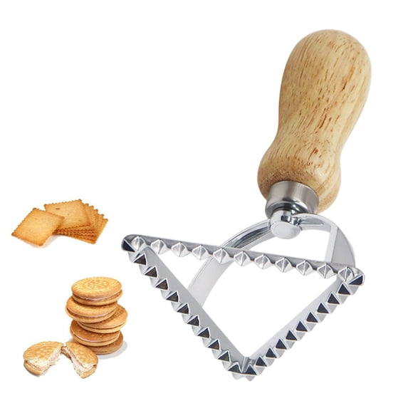 Wooden Handle Cookie Cutter Set Fluted Edge Pastry Mold For Making Decorative Cookies Dumplings And Pasta Edges Baking Tools For Holiday Treats And Party Snacks